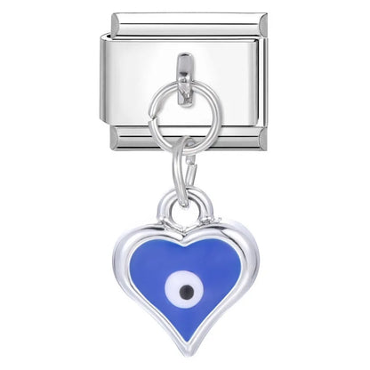 Fashion Devil Eyes Cats Tai Chi Heart Star Flowers Italian Charm Links Stainless Steel Fit 9mm Bracelet Jewelry Diy Making Gifts
