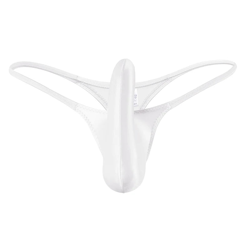 YAULAANG Sexy men's gloss gay underwear oily G-Strings thong Shiny low-waisted High Elasticity mens lingerie
