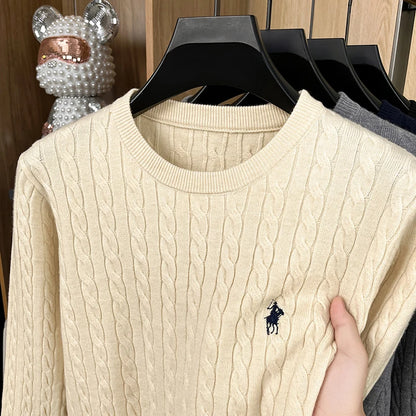 Designer Brand Pony Embroidery Fashion Sweater Men's Classic Paul Fashion Jacquard Autumn/Winter Round Neck Warm Knitted Pullove