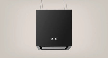 Island Hood 700/800m³/h, A+ Energy, 5-Layer Filter, LED, Ductless, Black, CE, Push Button