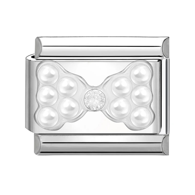 Fashion Heart Bow Knot Butterfly Star Rose Flowers Italian Charm Links Fit 9mm Stainless Steel Bracelet Women DIY Making Gift