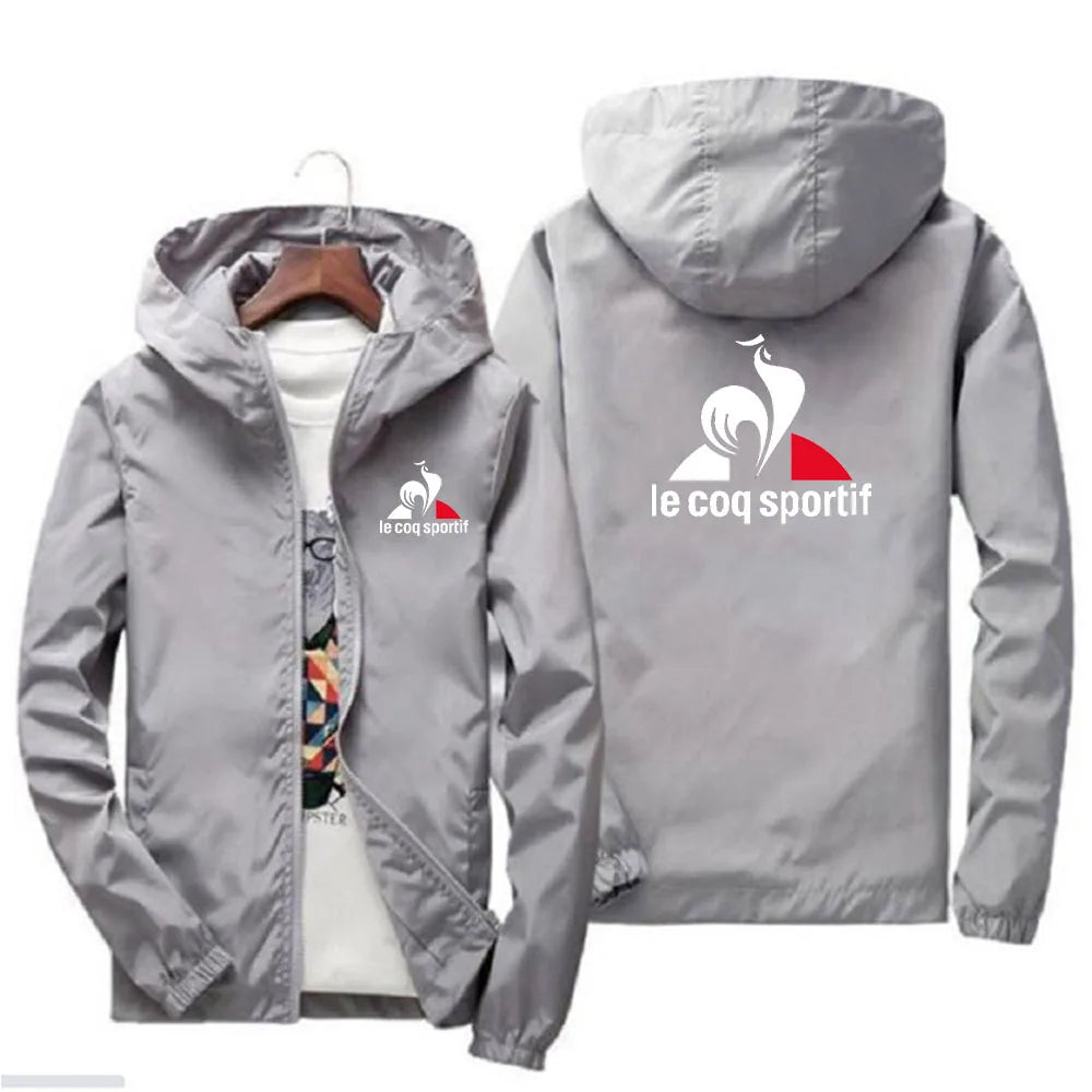 Spring and autumn new outdoor sports style fashion hooded zipper jacket men's leisure camping windproof waterproof coat 2024