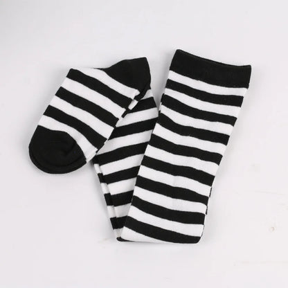 Color Striped Stockings Japanese Over Knee Socks Fashion Women Keep Warm Soks Sexy Slim Long Socks Hosiery JK Cosplay Lolita Y2k