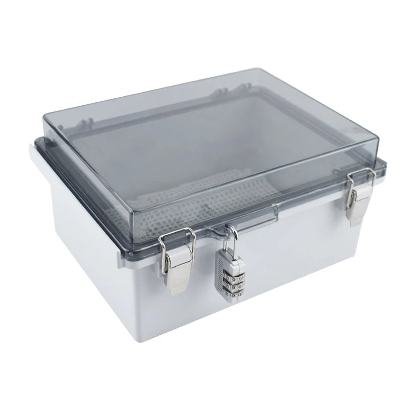 IP67 Waterproof Gray/Transparent Cover Enclosure Juction Box ABS Plastic Outdoor Electronic Instrument Hinge Case