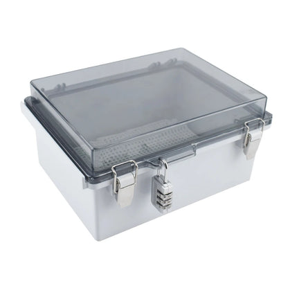 IP67 Waterproof Gray/Transparent Cover Enclosure Juction Box ABS Plastic Outdoor Electronic Instrument Hinge Case