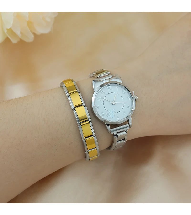 Hapiship 2024 New Men/Women's Jewelry 7/9/13mm Width Itanlian Elastic Charm Bracelet Fashion Stainless Steel Bangle ST-Top