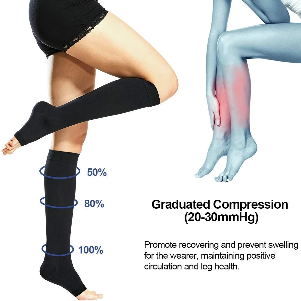 10 Styles Compression Stocking Prevent Calf Varicose Veins Soreness Pressure Cycling Professional Leg Support Nurse  Women Socks