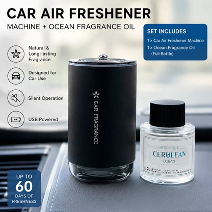 Car Intelligent Fragrance Machine, Automatic Spraying Function, Aluminum Alloy, Starry-Sky Ambient Light, Suitable for Car and Home