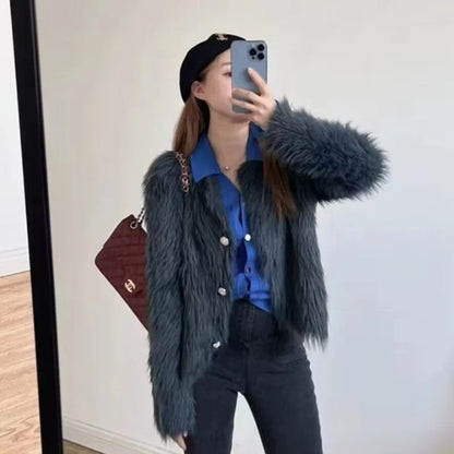 Imitation Mink Cashmere Knitted Cardigan Sweater Coat Women Autumn And Winter 2023 Popular European Soft Cardigan Sweater Female