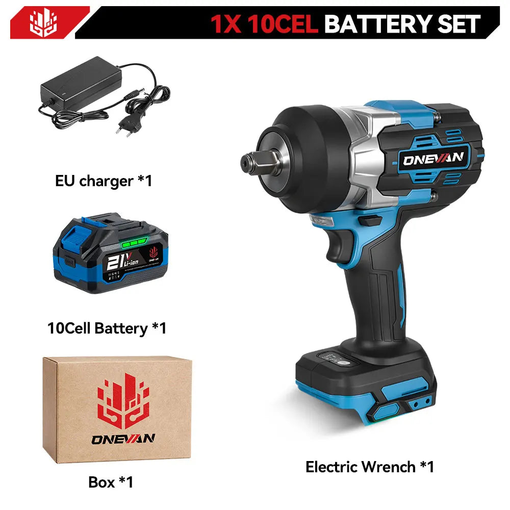 ONEVAN 2800N.M High Torque Brushless Electric Wrench Cordless 1/2 Inch Screwdriver Impact Drill Tool For Makita 18V Battery Pin