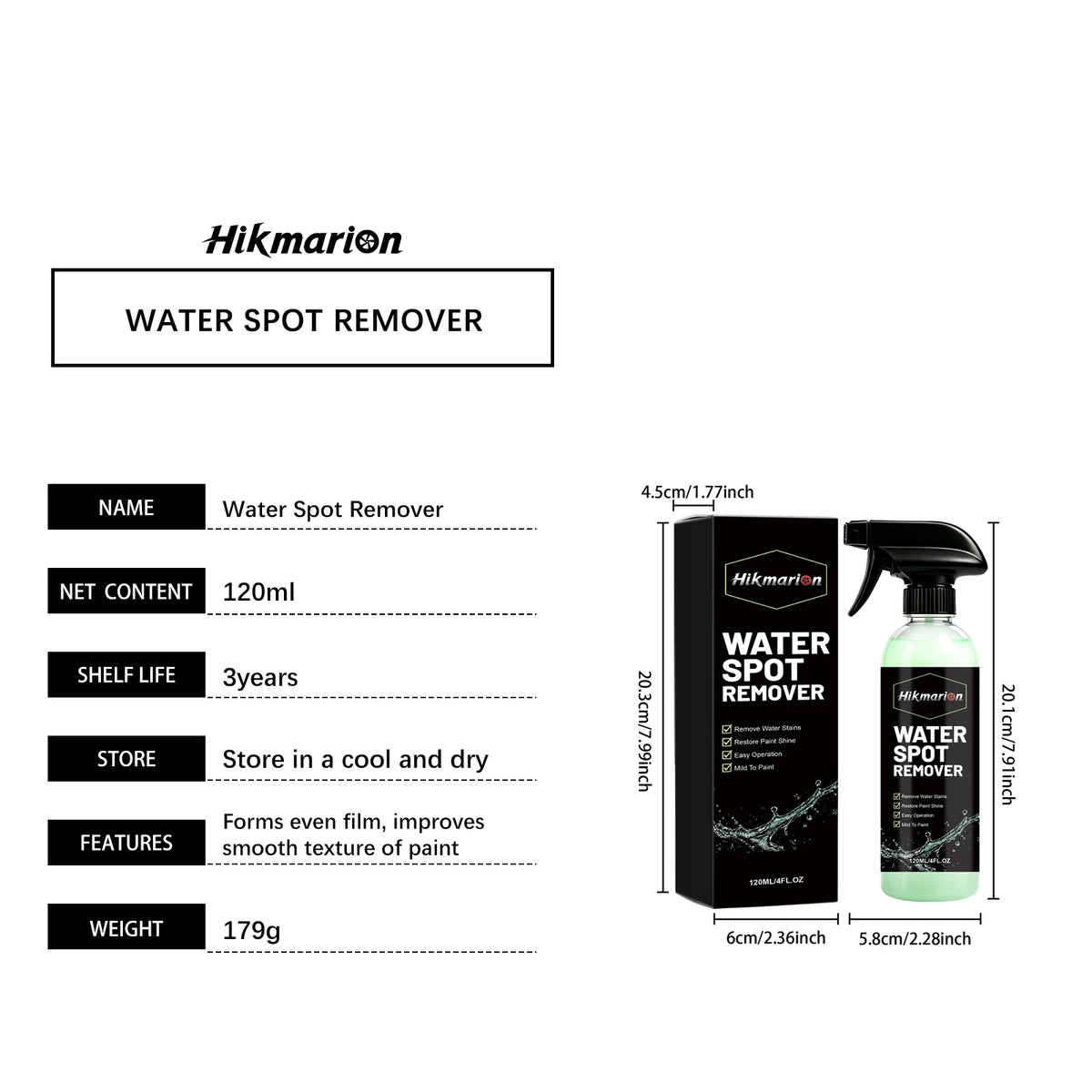 Car Water Spot Remover Repairs Watermark Stains Improves Paint Blemishes Prevents Corrode Delays Aging Windscreen Cleaning Agent