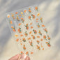 White Flower Petal Cherry Blossom Peach Blossom Falling Petal Floral Gradient 5D Self Adhesive Nail Art Sticker Manicure Decals
