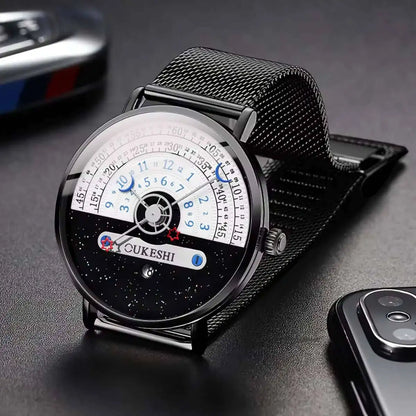 Fashion Mesh Band Men Business Watches Calendar Quartz Wristwatches For Mens Clock Reloj Hombre