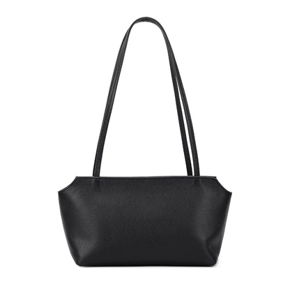Luxury Women's Genuine Cowhide Leather Mini Shoulder Tote Bag Pebbled Leather Long Strap Underarm Handbag Minimalist Daily Purse