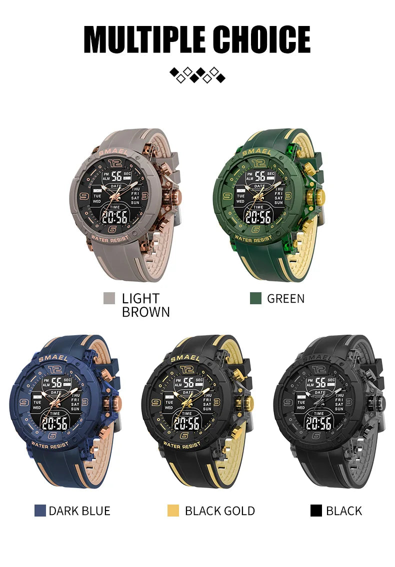 SMAEL Brand 8140 Waterproof Dropshipping Watch Alarm Clock Night Light Young Fashion Business Quartz Sport Wristwatches