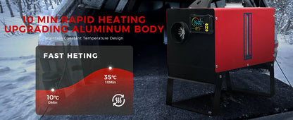 8KW Diesel Air Heater 12V/24V/220V Bluetooth LCD Control Upgrade Internal Cycle for RV Truck Camper Van Parking Heating