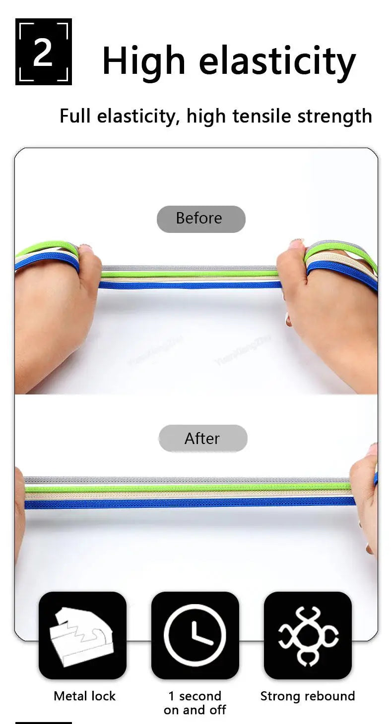 No tie Shoe laces Elastic laces Sneakers Flat Shoelaces without ties Quick Shoelace for Shoes Kids Adult One Size fits All Shoes