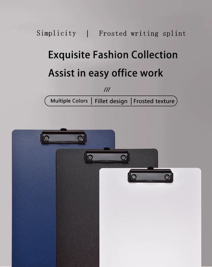 A4 File Folder Clipboard Writing Pad Memo Clip Board Clips Test Paper Storage Organizer School Supplies Office Stationary