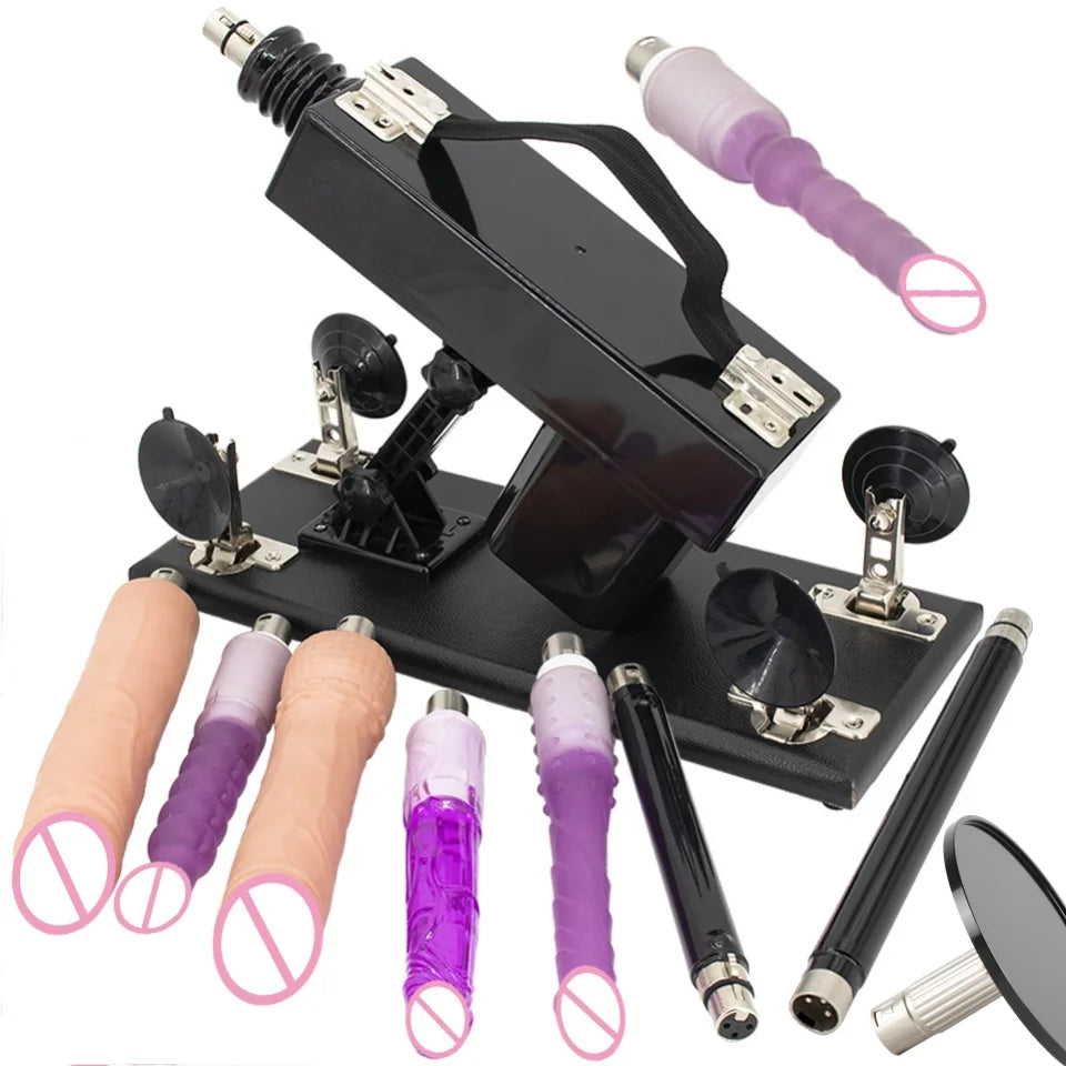 FREDORCH Sex Machines More Attachment Masturbating Pumping Sex Gun Adjustable with Dildo Couples Sex Toy Love Machine for Couple