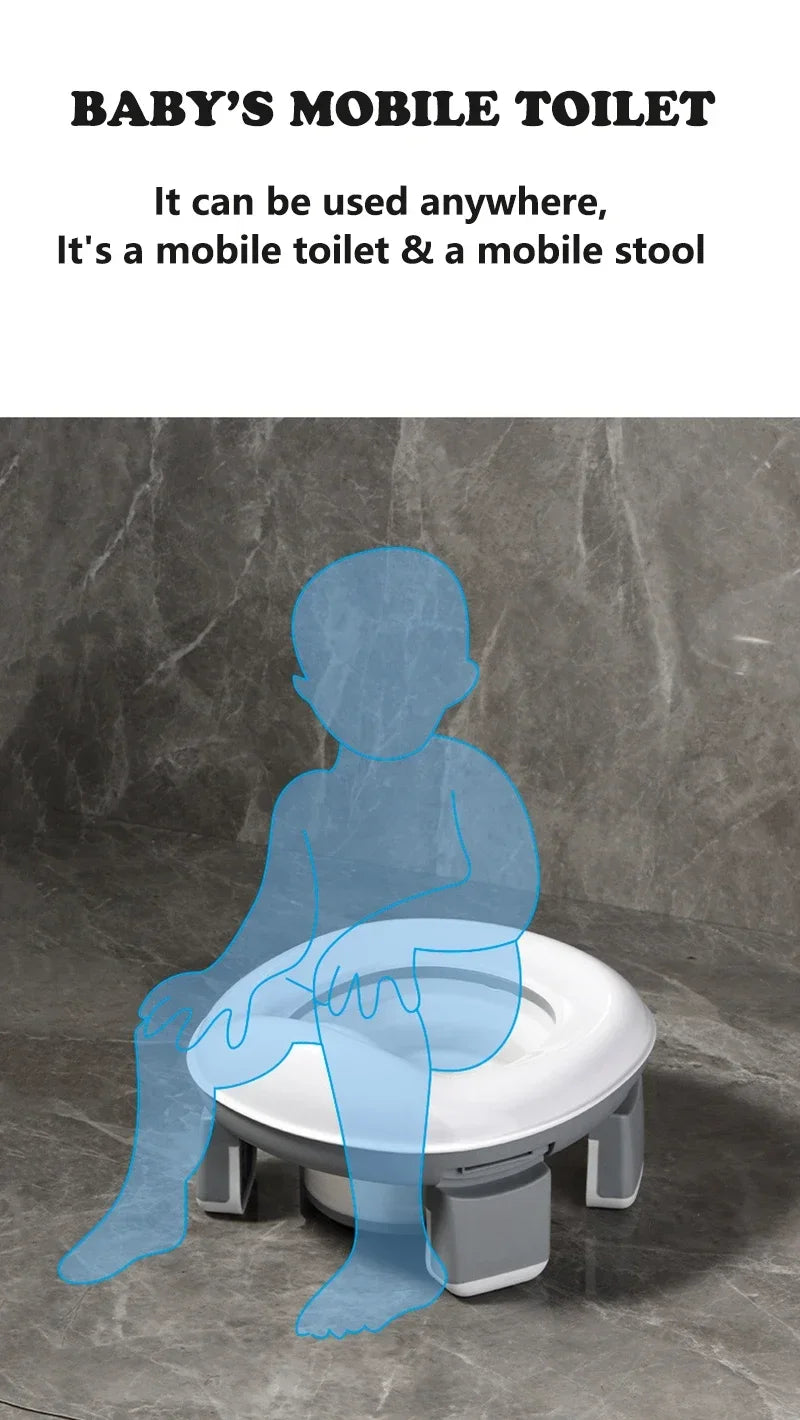 New 3-in-1 Travel Potty Portable Kids Potty Folding Safe Silicone Baby Potty Training Seat  Family Outdoor Kids Toilet Seat
