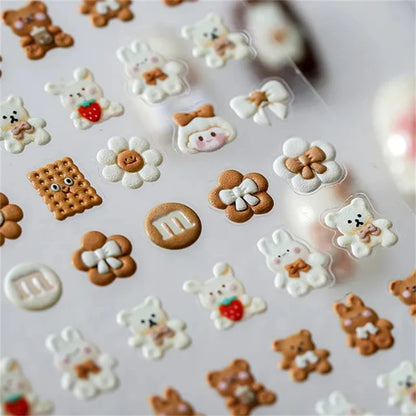1pcs 5D Kawaii Jelly Nail Art Stickers Cute Jellyfish Self Adhesive Nail Art Decorations Stickers DIY Cartoon Manicure Decals