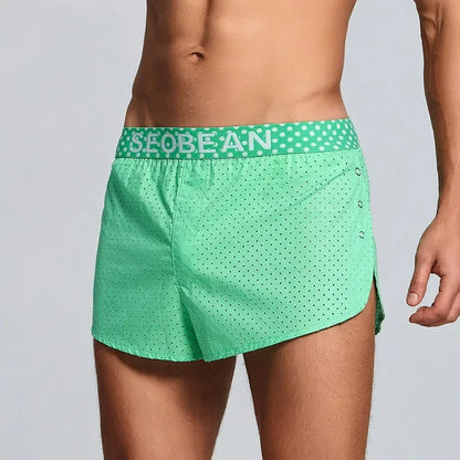 Solid color, men's mesh breathable men's shorts, boxer men's boxers 240503