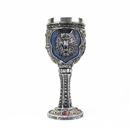 Gothic Wine Goblet Contain Dragon Claw Viking Skeleton Retro Stainless Steel&Resin Wine Glass BEST Halloween Gifts Bar Drinkware