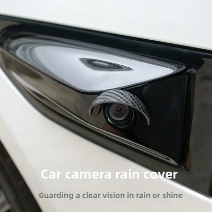 Car Reversing Camera Rain Cover Car Rear Camera Rain Cover Carbon Fiber Pattern Car Rear View Camera Protection Trim Dust Shield