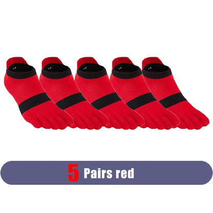 Large Plus Size Toe Socks Sport Mans Mesh Breathable Compression Sweat-Absorbing Fitness Elastic Five Finger Ankle Socks Student