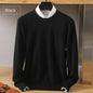 Men's 100% Pure Mink Cashmere Sweater O-Neck Pullovers Knit Large Size Mink Sweater Winter New Long Sleeve High-End Jumpers Tops