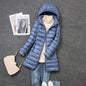 Women Ultra Light Long Down Jacket Coats Autumn Winter Loose Long Sleeve Zip Up Loose Korean Hooded Detachable Tops Outwear