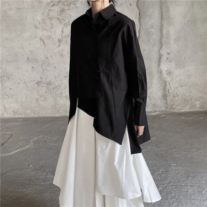 Women Skirts Gothic Irregular Skirts Pants Women High Waist White Black Long Skirts Female Pleated Skirts Culottes Women Clothes