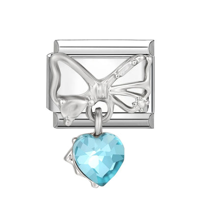 Zircon Star Heart Bow Moon Cherry Moon Italian Charm Links Fit 9mm Stainless Steel Bracelet Women Jewelry DIY Making Gifts