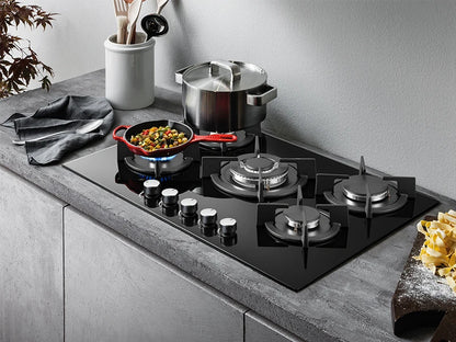 5 Burners 70 cm Glass with Automatic Flame Protection, Natural Gas Propane Gas, Built-in Gas Hob