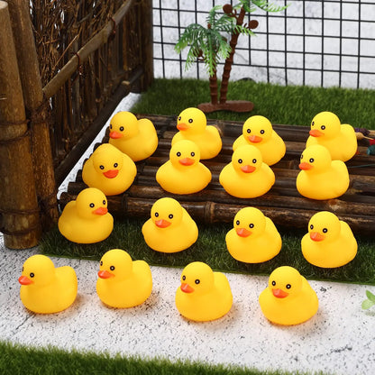 1-100pc Mini Rubber Ducks Set in Bulk Float Squeak Tiny Ducks Rubber Duck Toy for Kids Party Birthday Supplies
