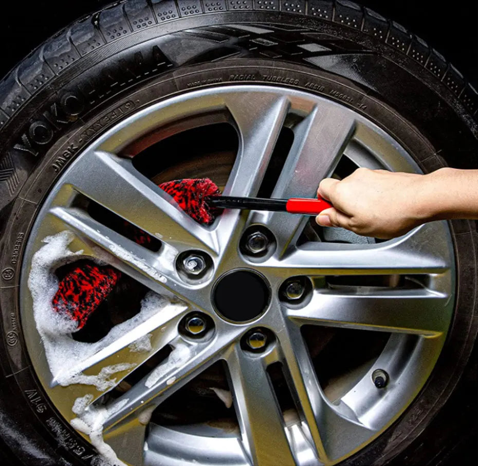 SEAMETAL Car Wheel Detailing Brush Bendable Auto Wheel Woolies Brushes Car Cleaning Tools for Car Rim Tire Washing Accessories