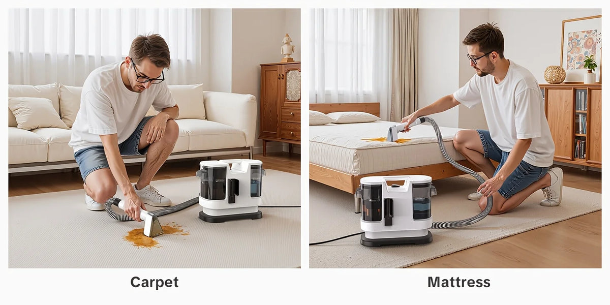 Lubluelu V8 Instant Heated Function Carpet Cleaner Machine 15Kpa Powerful Suction Hot Water Upgrade Portable Carpet Cleaning Machines for Pet Stains with Cleaning Tools & Self-Cleaning for Car/Couch/Rug/Spot
