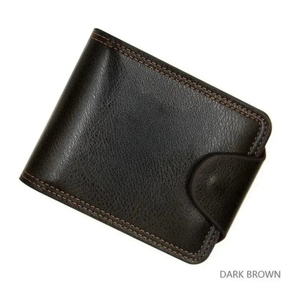 2027 Short Bifold Faux Leather Masculina Billetera Credit ID Card Holder Wallet Billfold Purse Clutch Solid Hombre Business Slim
