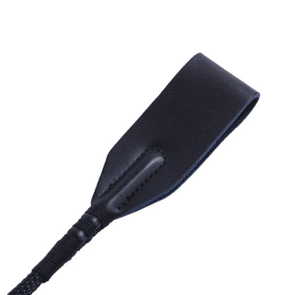 High Quality Black Faux Leather Horse Whip Hand Made Halter Braided Riding Racing Equipment