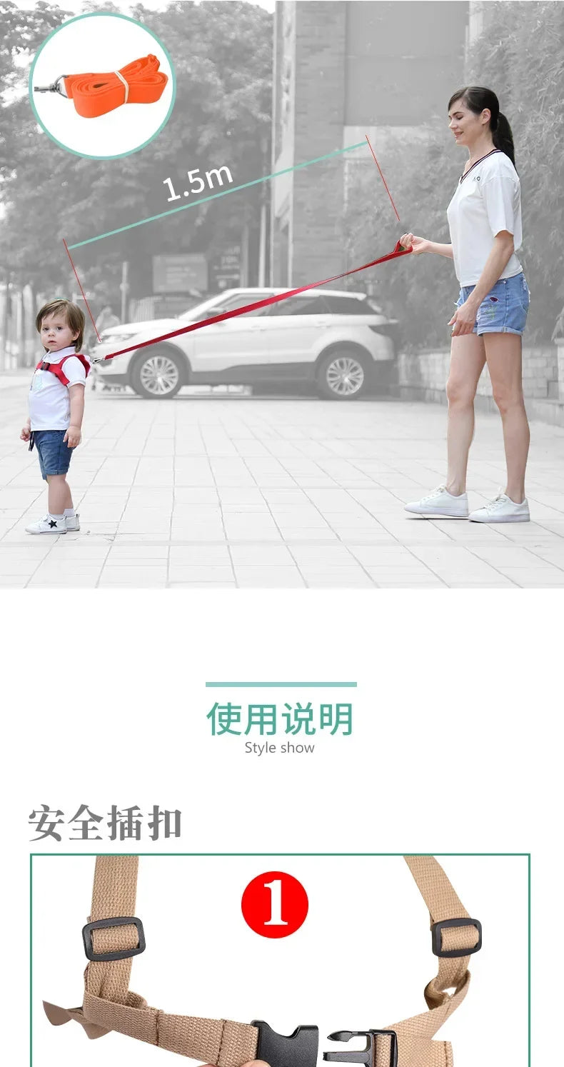 Baby Safety Walking Harness Belt Child Reins Aid Toddler Kids Strap Anti Lost Line Outdoor Keep Harnesser for Secure Stroll