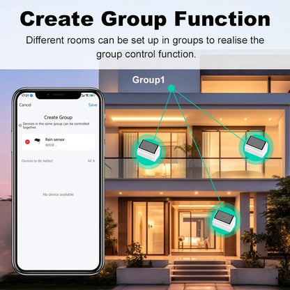 2 in 1 Tuya Zigbee Rain Sensor with Light Detector IPX4 Outdoor Waterproof Rain Detector Work with Smart Life Home Assistant Z2M