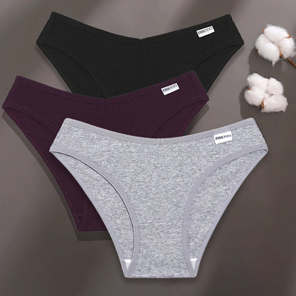 FINETOO 3PCS/Set M-XXL Women Sexy Cotton Panties Underwear Female Underpants Woman Briefs Cotton Pantys Girl Intimates Lingerie