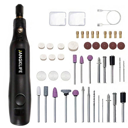JANGKLIFE USB Cordless Rotary Tool Kit Woodworking Engraving Pen DIY For Jewelry Metal Glass Mini Wireless Drill