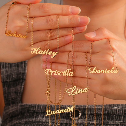 Custom Name Necklace for Women Men Stainless Steel Customized Personalized Arabic Name Choker Chain Jewelry Valentine's Day Gift