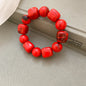 Multicolor Irregular Acrylic Beaded Bangles for Women Geometric Smudge String Bracelet Beach Vacation Style Couple Jewelry W