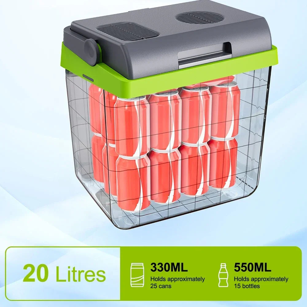 20L Portable Refrigerator Car Home Dual Use Mini Cooler Warmer Fridge for Outdoor Travel Camping Picnic Vehicle Truck Office