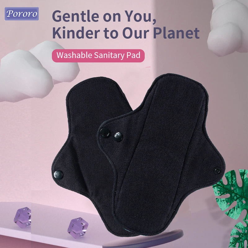 4pcs Washable Sanitary Towels Cotton Menstrual Pad Reusable Women Sanitary Napkins Feminine Hygiene Product Period Cloth Pads