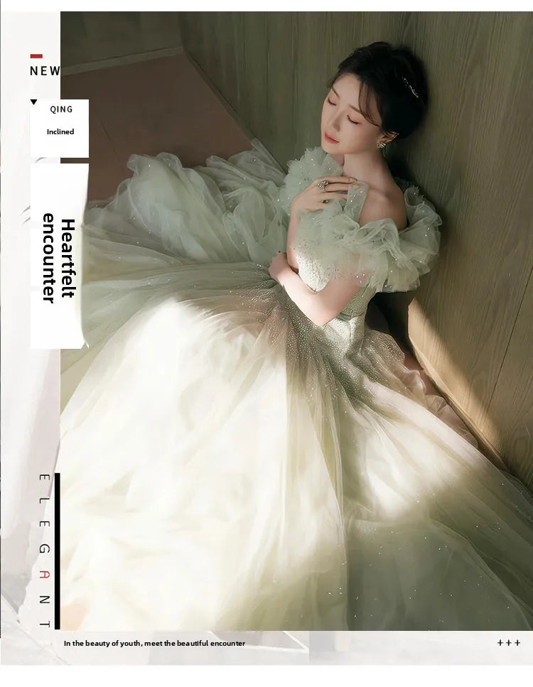 Ele een Evening Gown for Women High-End Luxury Fairy T Performance Host Dr Korean Sle Floral Mid-Waist Slim Fit
