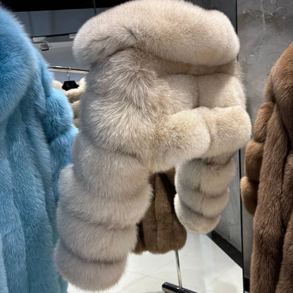 Short Coat Women Faux Fur Fox Coats Jackets Turn Down Collar Coat Thick Y2k Streetwear Jacket Work Outerwear Autumn Winter 2025