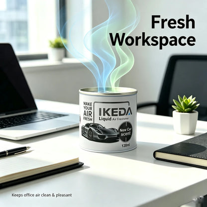 IKEDA 120ml Liquid Air Freshener with New Car Scent, Powerful Deodorizer for Car, Removes Cigarette Pet Odors, Continuous Freshn